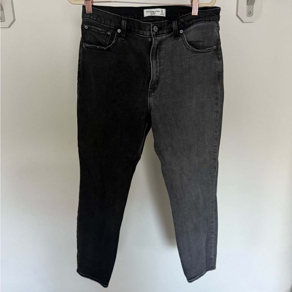 Abercrombie High Rise Skinny Jeans | Size 29 | Two-Tone Black Denim